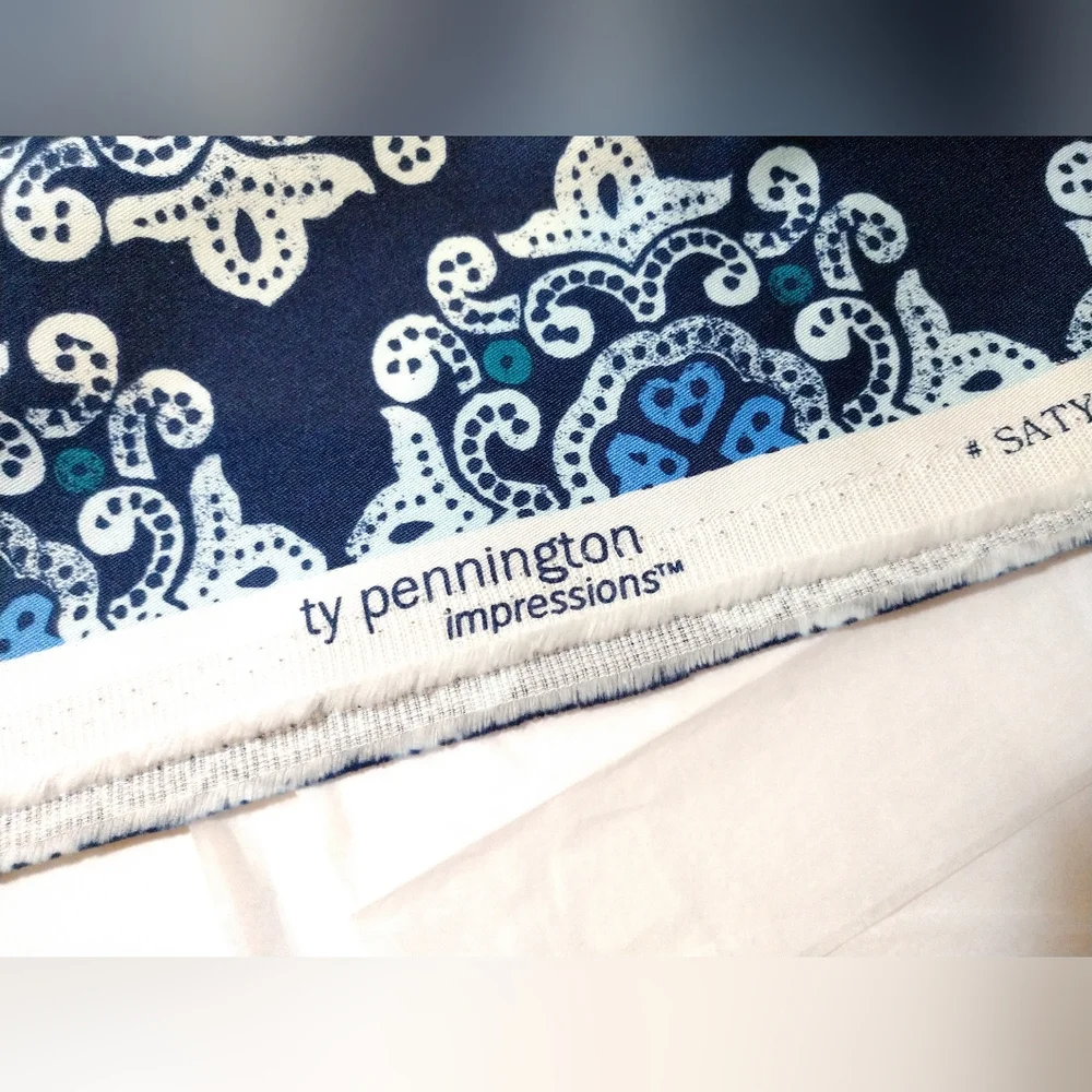 2 Yards NEW Fabric Home Decor DELHI Blue Ty Pennington Impressions